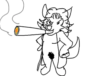 A tiny Fig smoking a huge blunt.